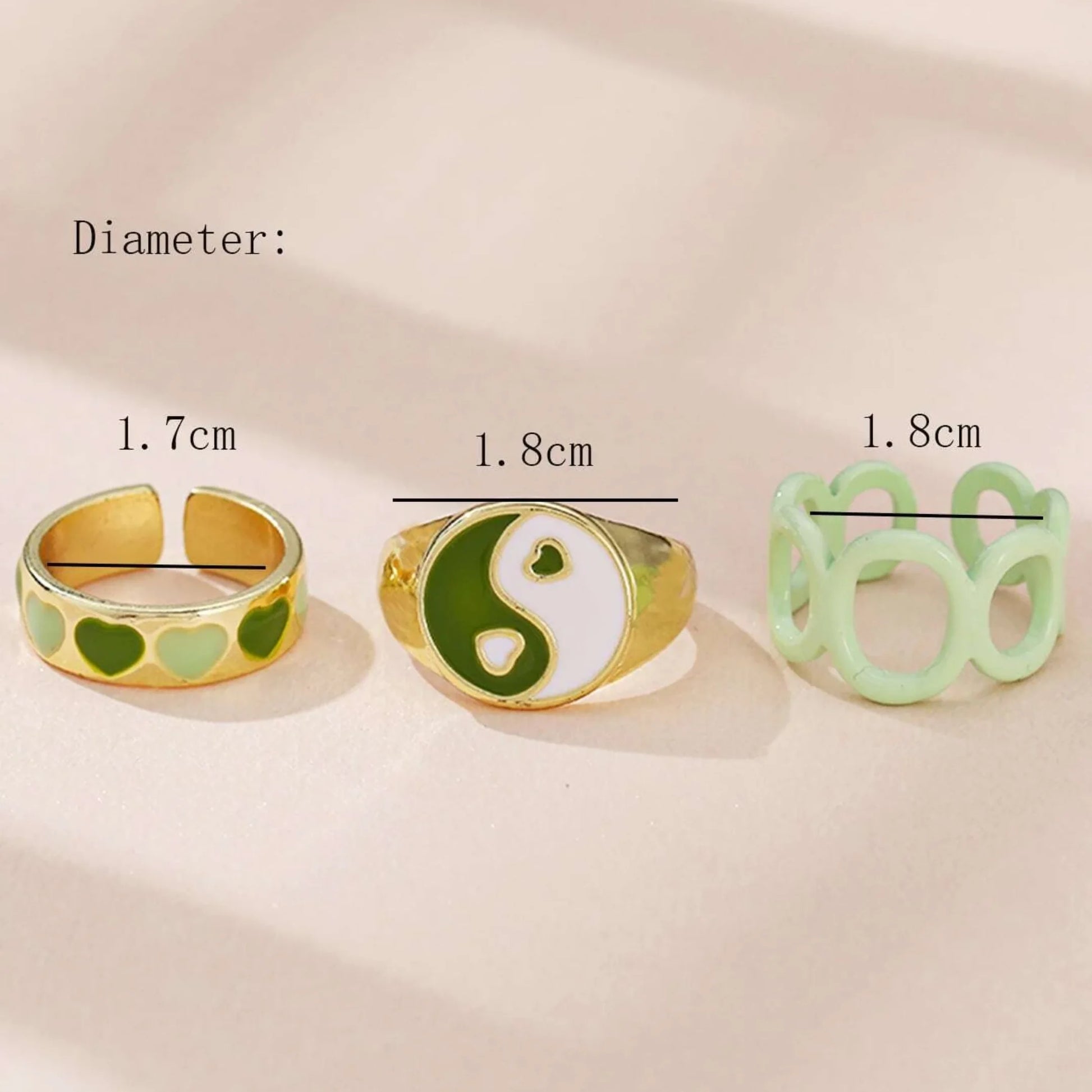 Shein Sage Green Ring Set | Size 7 - 