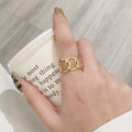 Stainless Steel Ovals Ring (Adjustable) - 