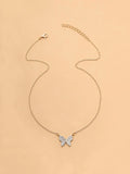 Studded Butterfly Pendant - 
