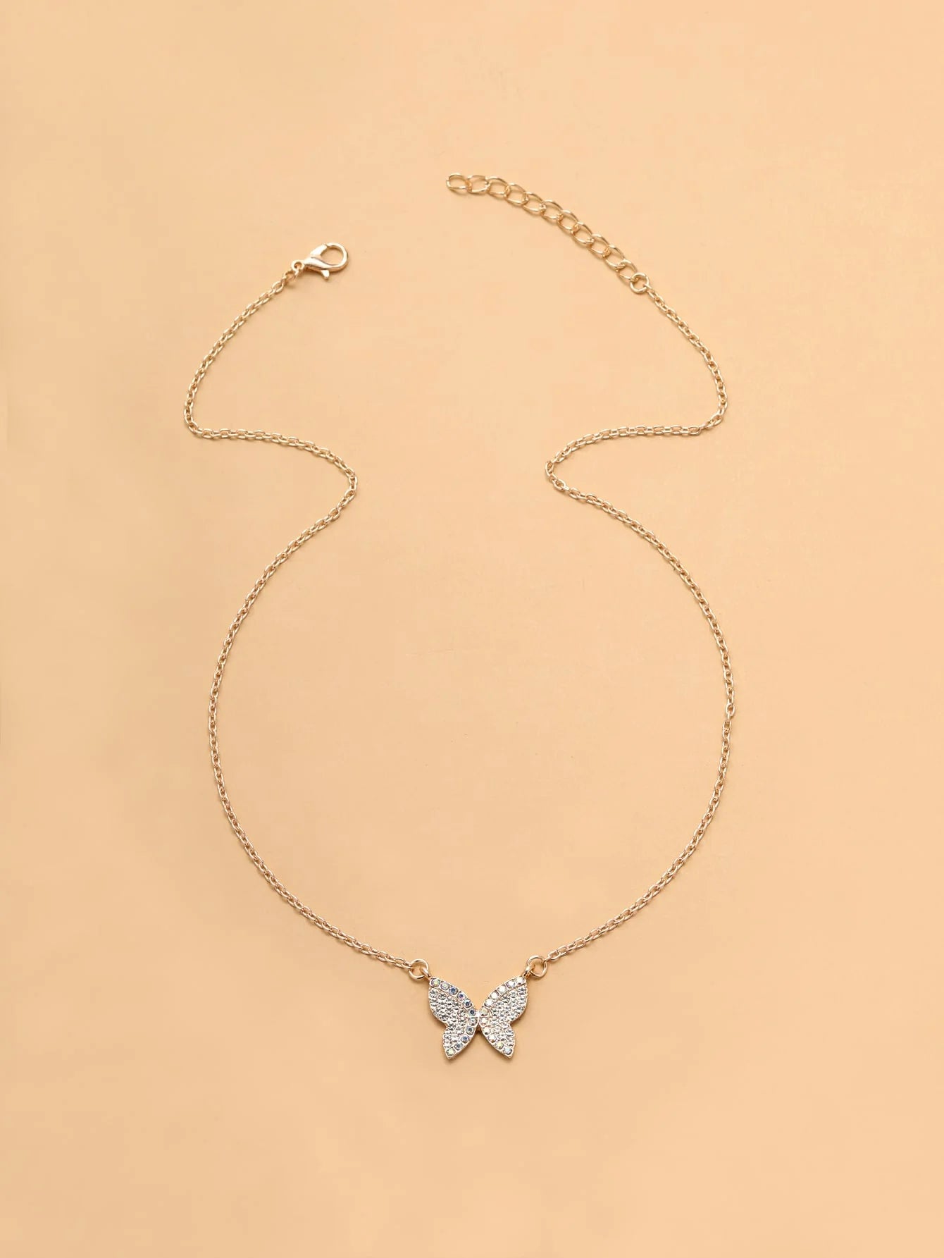 Studded Butterfly Pendant - 