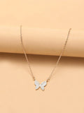 Studded Butterfly Pendant - 