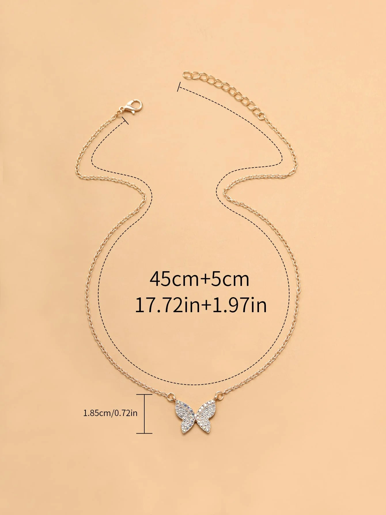 Studded Butterfly Pendant - 
